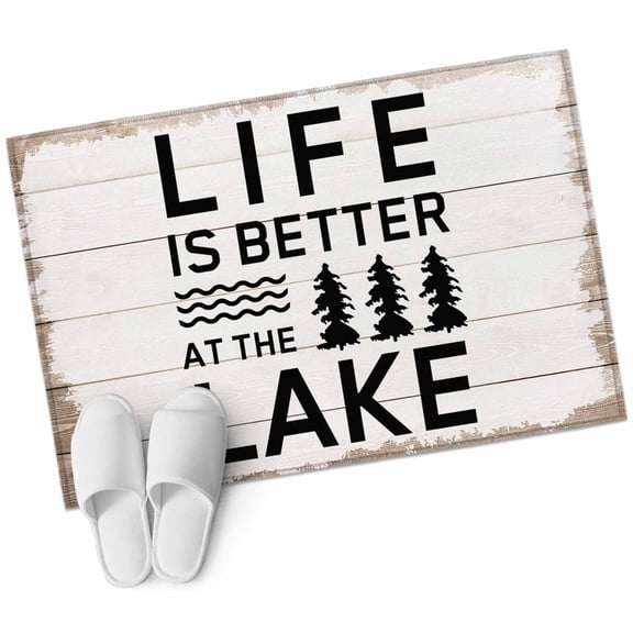 2x3 Washable Area Rugs,Summer Quotes Lake and Forest Non-Slip Soft Rug Indoor Carpet,Floor Rugs for Living Room Bedroom