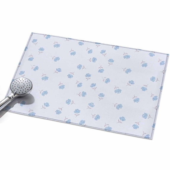 2x3 Washable Area Rugs,Summer Seamless Light Blue Flower Non-Slip Ultra ...