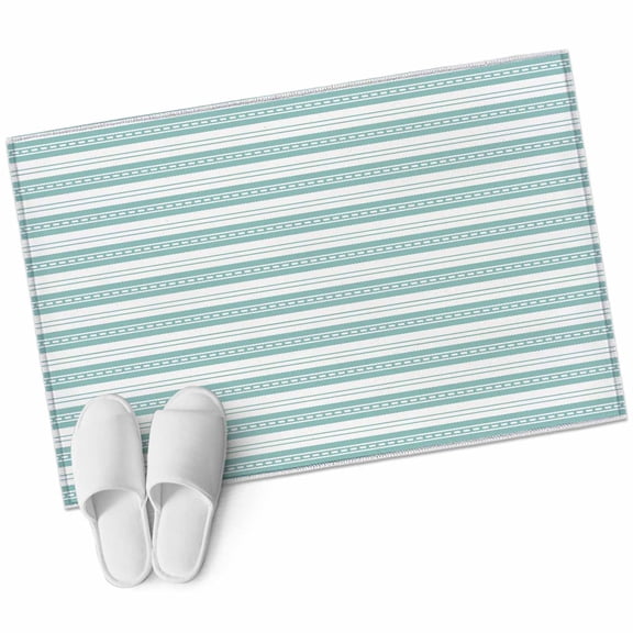 2x3 Washable Area Rugs,Teal Stripes White Polka Dot Non-Slip Soft Rug Indoor Carpet,Floor Rugs for Living Room Bedroom