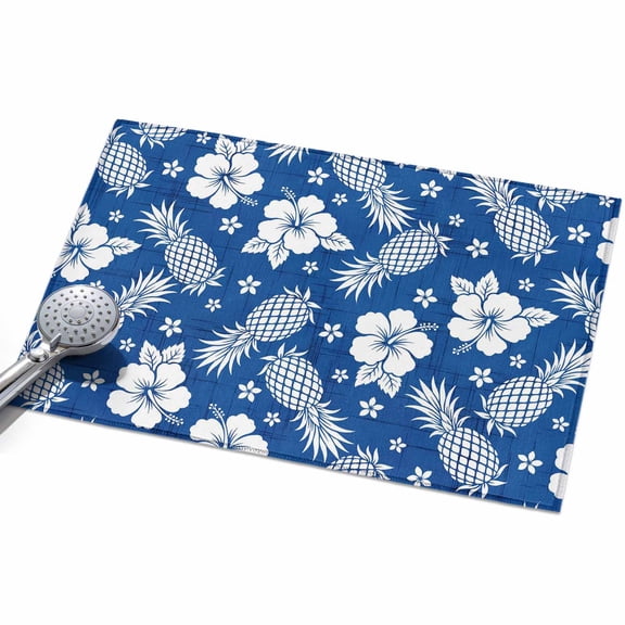 2x3 Washable Area Rugs,Tropical Pineapples Hibiscus Non-Slip Ultra Soft Rug Large Indoor Carpet,Blue Background Floor Rugs for Home Living Room Bedroom Dining Room Office