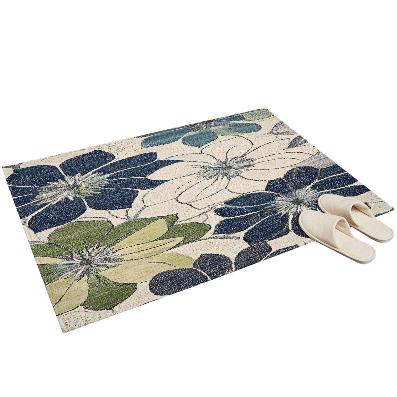 Large Soft Rug 2x3 Washable Area Rugs,Vintage Floral Texture Non-Slip Ultra Soft Rug ...