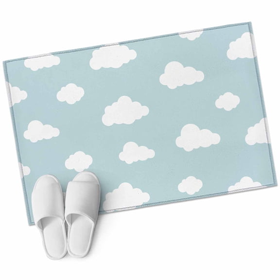 2x3 Washable Area Rugs,White Clouds Blue Sky Non-Slip Soft Rug Indoor Carpet,Floor Rugs for Living Room Bedroom