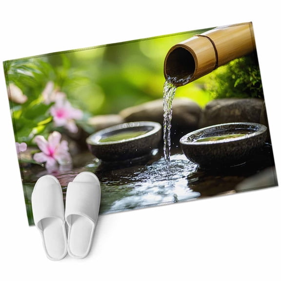 2x3 Washable Area Rugs,Zen Meditation Lake Water Non-Slip Soft Rug Indoor Carpet,Floor Rugs for Living Room Bedroom