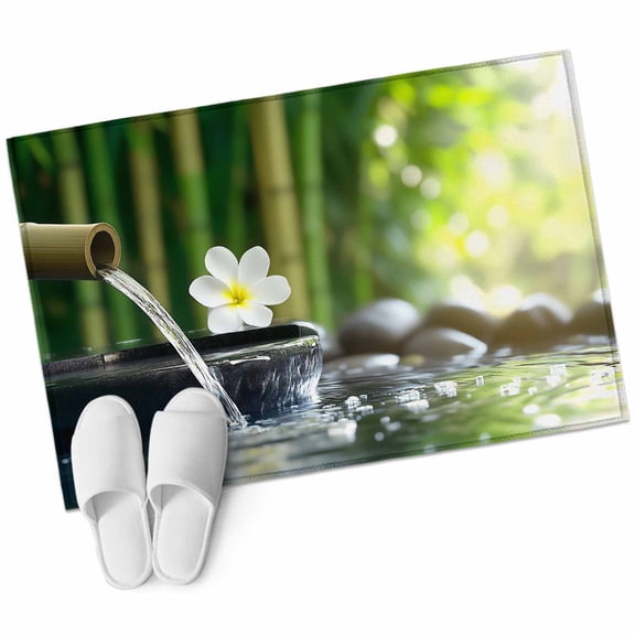 2x3 Washable Area Rugs,Zen Meditation Plumeria Flower Non-Slip Soft Rug Indoor Carpet,Floor Rugs for Living Room Bedroom