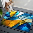 thumbnail image 1 of 2x3 Washable Entryway Rug, Abstract Art Non-Slip Area Rug for Front Door Kitchen Bathroom, Blue Yellow Gradient Wavy Lines Geometric Modern Indoor Floor Mat for Home Decor, 1 of 9