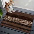 thumbnail image 1 of 2x3 Washable Entryway Rug, Brown Zebra Leopard Print Non-Slip Area Rug for Front Door Kitchen Bathroom, Country Vintage Animal Skin Print Indoor Floor Mat for Home Decor, 1 of 9