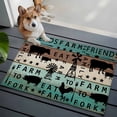 thumbnail image 1 of 2x3 Washable Entryway Rug, Chicken Cow Pig Non-Slip Area Rug for Front Door Kitchen Bathroom, Farmhouse Animal Windmills Teal Wood Grain Indoor Floor Mat for Home Decor, 1 of 9
