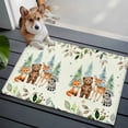 thumbnail image 1 of 2x3 Washable Entryway Rug, Children's Day Non-Slip Area Rug for Front Door Kitchen Bathroom, Cartoon Animal Elephant Zebras Fox Giraffe Leaf Beige Indoor Floor Mat for Home Decor, 1 of 9