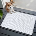thumbnail image 1 of 2x3 Washable Entryway Rug, Gray Blue Plaid Non-Slip Area Rug for Front Door Kitchen Bathroom, Simple White Plaid Textured Country Indoor Floor Mat for Home Decor, 1 of 9