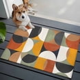 thumbnail image 1 of 2x3 Washable Entryway Rug, Mid-Century Modern Non-Slip Area Rug for Front Door Kitchen Bathroom, Abstract Geometric Semicircle Green Indoor Floor Mat for Home Decor, 1 of 9