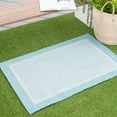 thumbnail image 1 of Bliss Rugs Solid Border Indoor Outdoor Rug Low-Profile Floor Mat for Patio, Entrance, Front Door |Aqua, 2' x 3', 1 of 8