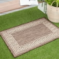Bliss Rugs Greek Key Indoor Outdoor Rug LowProfile Floor Mat for Patio
