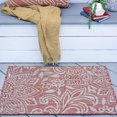 thumbnail image 1 of 2x3 Water Resistant, Small Indoor Outdoor Rugs for Patios, Front Door Entry, Entryway, Deck, Porch, Balcony | Outside Area Rug for Patio | Terra, Floral | Size: 2' x 3', 1 of 7