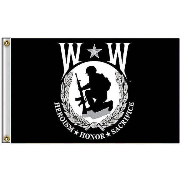 2x3 Wounded Warrior Soldier Veteran Flag 2'x3' Heroism Honor Sacrifice Banner