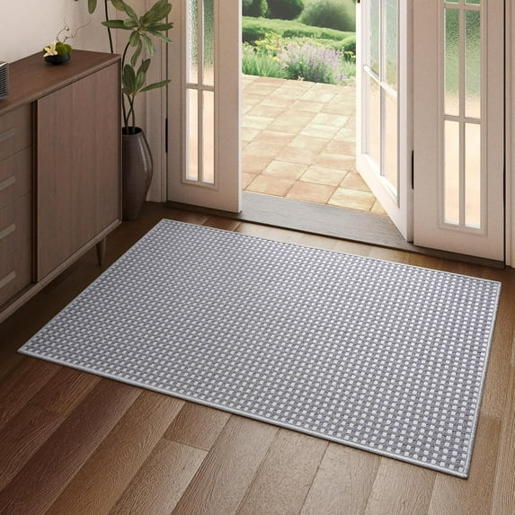 QiCaiJia 2x3 ft Gray Boho Runner Rugs Mat Non Slip Woven Kitchen Runners for Hallways Washable, Soft Long Entryway Laundry Hall Floor Runner Carpet for Indoor Backdoor Bedroom Kitchen Living Room