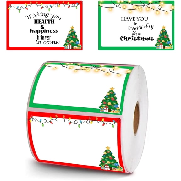 2x3 inch Christmas Themed Direct Thermal Labels Color Coding Dot Labels for Thermal Label Printer Holiday Lights Ornaments Shipping Label Printer for Xmas Year Party Business 250 count Per Roll