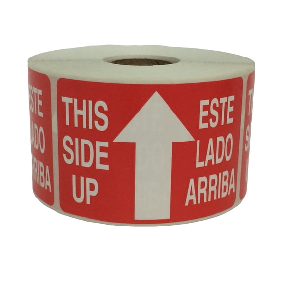 2x3-inch This Side Up / Este Aldo Arriba Bilingual Labels Shipping Adhesive Stickers (1) Roll of 500