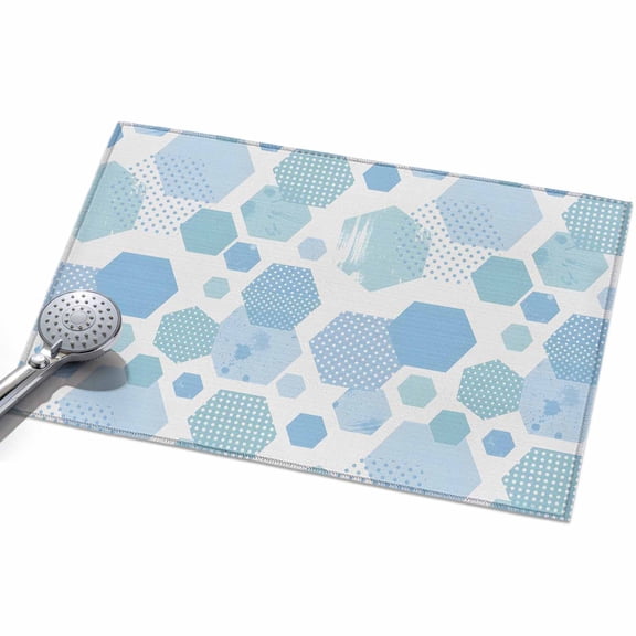 2x3ft Area Rug,Abstract Gradient Blue White Color Block Washable Large Rugs Soft Non-Slip Floor Rug Polka Dots Non-Shedding Indoor Carpets for Living Room Bedroom Home Office Nursery
