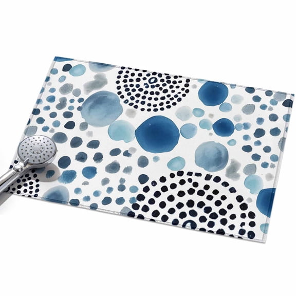 2x3ft Area Rug,Abstract Navy Blue Circles Washable Large Rugs Soft Non-Slip Floor Rug Geometric round Art Non-Shedding Indoor Carpets for Living Room Bedroom Home Office Nursery