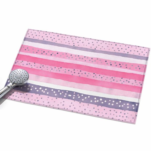 2x3ft Area Rug,Abstract Pink Horizontal Stripes Washable Large Rugs Soft Non-Slip Floor Rug Polka Dots Non-Shedding Indoor Carpets for Living Room Bedroom Home Office Nursery