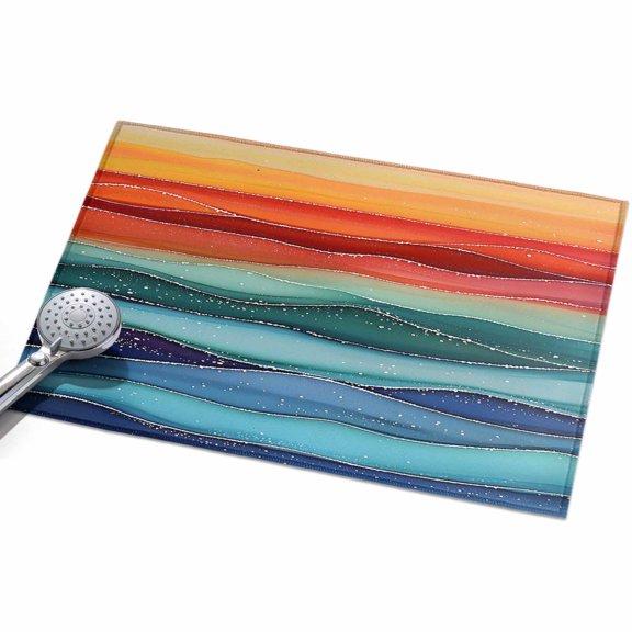 2x3ft Area Rug,Abstract Rainbow Wave Marble Texture Washable Large Rugs Soft Non-Slip Floor Rug Colorful Ocean Waves Non-Shedding Indoor Carpets for Living Room Bedroom Home Office Nursery