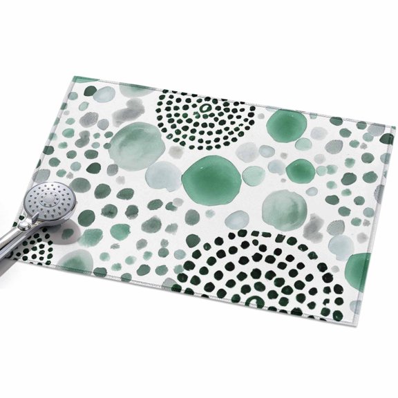2x3ft Area Rug,Abstract Teal Circles Washable Large Rugs Soft Non-Slip Floor Rug Sage Green Geometric round Non-Shedding Indoor Carpets for Living Room Bedroom Home Office Nursery