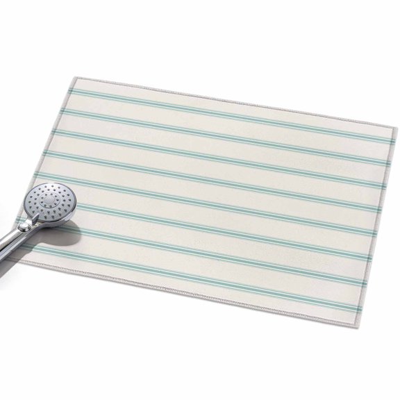 2x3ft Area Rug,Abstract Teal Stripe Geometric Art Washable Large Rugs Soft Non-Slip Floor Rug Modern Pinstripes on Beige Non-Shedding Indoor Carpets for Living Room Bedroom Home Office Nursery