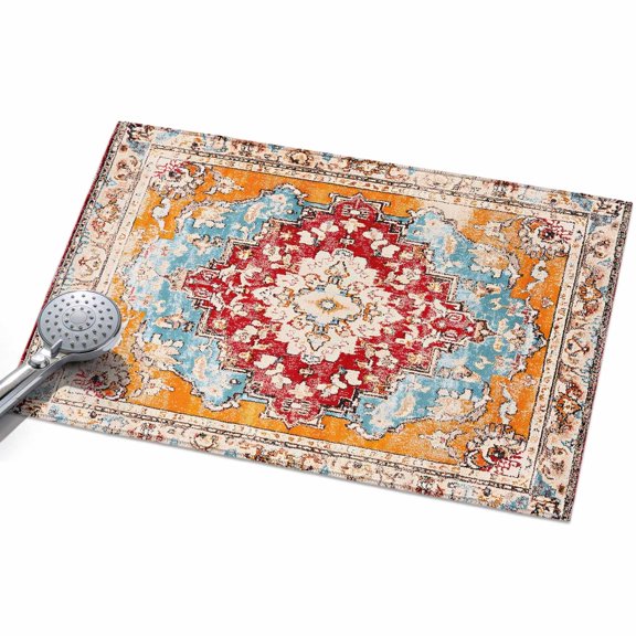 2x3ft Area Rug,Bohemian Tribal Retro Ethnic Style Washable Large Rugs Soft Non-Slip Floor Rug Classic Texture Non-Shedding Indoor Carpets for Living Room Bedroom Home Office Nursery