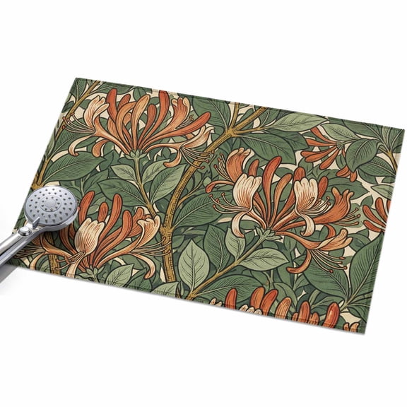 2x3ft Area Rug,Botanical Honeysuckle Dense Leaves Washable Large Rugs Soft Non-Slip Floor Rug Green Leaves Non-Shedding Indoor Carpets for Living Room Bedroom Home Office Nursery