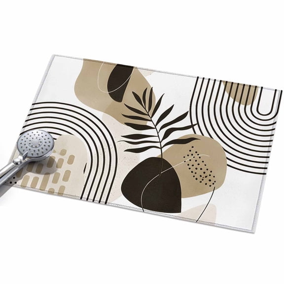 2x3ft Area Rug,Brown Mid Century Abstract Boho Lines Washable Large Rugs Soft Non-Slip Floor Rug Aesthetic Color Block Non-Shedding Indoor Carpets for Living Room Bedroom Home Office Nursery