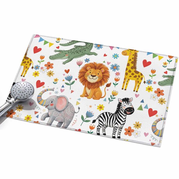 2x3ft Area Rug,Children's Day Lion Elephant Washable Large Rugs Soft Non-Slip Floor Rug Giraffe Zebra Crocodile Non-Shedding Indoor Carpets for Living Room Bedroom Home Office Nursery