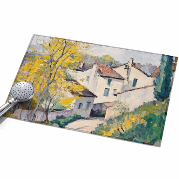 2x3ft Area Rug,Country Road Mediterranean Villas Washable Large Rugs Soft Non-Slip Floor Rug Cypress Trees Non-Shedding Indoor Carpets for Living Room Bedroom Home Office Nursery