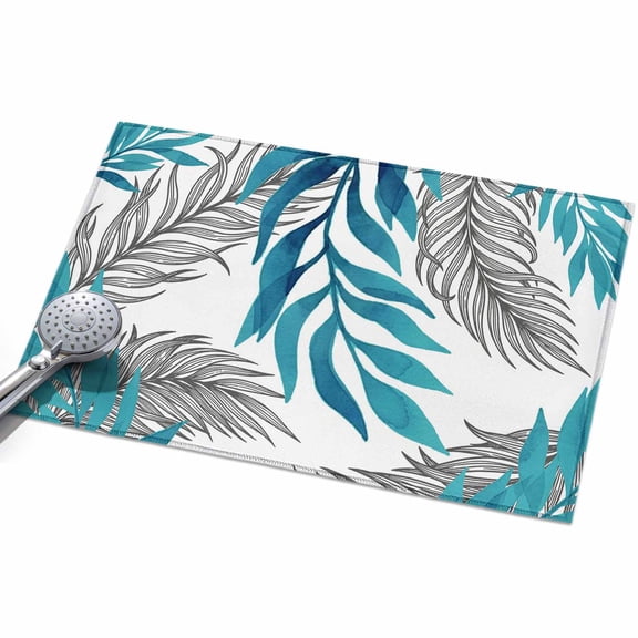 2x3ft Area Rug,Country Watercolor Leaf Washable Large Rugs Soft Non-Slip Floor Rug Rustic Blue Leaves Non-Shedding Indoor Carpets for Living Room Bedroom Home Office Nursery