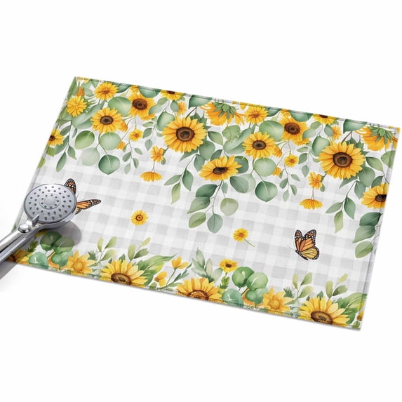 2x3ft Area Rug,Farmhouse Sunflower Eucalyptus Leaf Washable Large Rugs ...