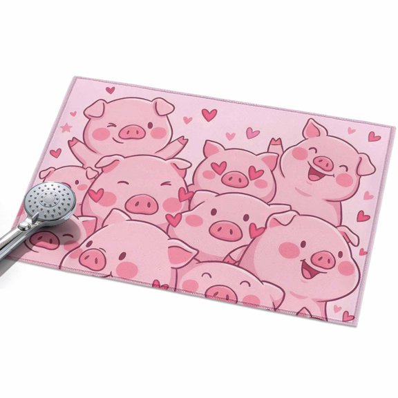 2x3ft Area Rug,Funny Cartoon Pink Pig Hearts Washable Large Rugs Soft Non-Slip Floor Rug Cute Animals Sketch Non-Shedding Indoor Carpets for Living Room Bedroom Home Office Nursery
