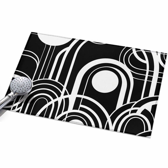 2x3ft Area Rug,Geometric Arch Circle Black White Washable Large Rugs Soft Non-Slip Floor Rug Abstract Boho Sun Stripes Non-Shedding Indoor Carpets for Living Room Bedroom Home Office Nursery