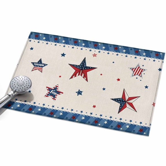 2x3ft Area Rug,Independence Day American Flag Stars Blue Stripes Patriots Large Rugs Soft Non-Slip Floor Rug Red Pentagram Non-Shedding Indoor Carpets for Living Room Bedroom Home Office Nursery