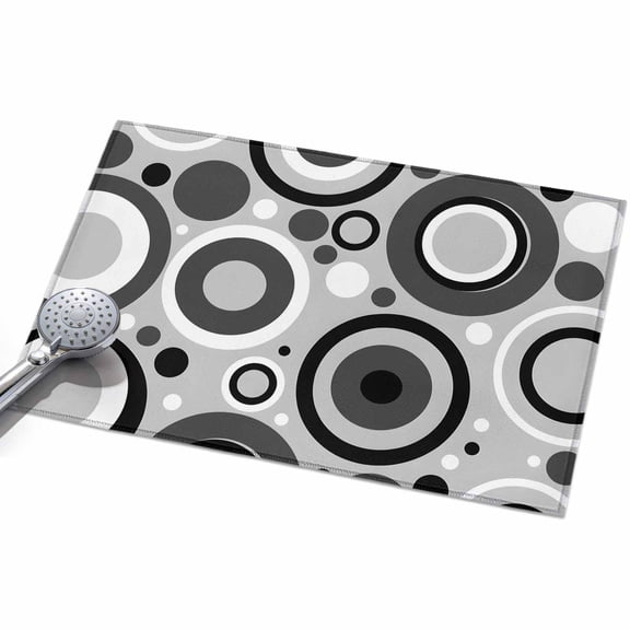 2x3ft Area Rug,Modern Circle Gray Black White Washable Large Rugs Soft Non-Slip Floor Rug Abstract Geometric Art Non-Shedding Indoor Carpets for Living Room Bedroom Home Office Nursery