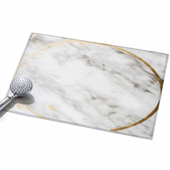 2x3ft Area Rug,Modern Marble Texture Washable Large Rugs Soft Non-Slip Floor Rug Abstract Golden Circle Non-Shedding Indoor Carpets for Living Room Bedroom Home Office Nursery