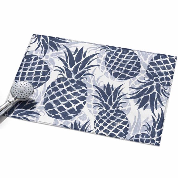 2x3ft Area Rug,Nautical Navy Blue Pineapple Leaves Washable Large Rugs Soft Non-Slip Floor Rug Abstract Summer Fruit Non-Shedding Indoor Carpets for Living Room Bedroom Home Office Nursery