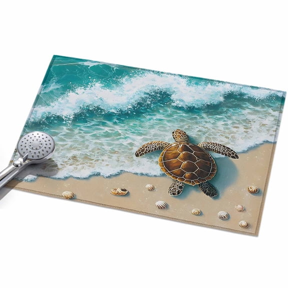 2x3ft Area Rug,Ocean Beach Sea Turtle Shell Washable Large Rugs Soft Non-Slip Floor Rug Watercolor Marine Theme Non-Shedding Indoor Carpets for Living Room Bedroom Home Office Nursery