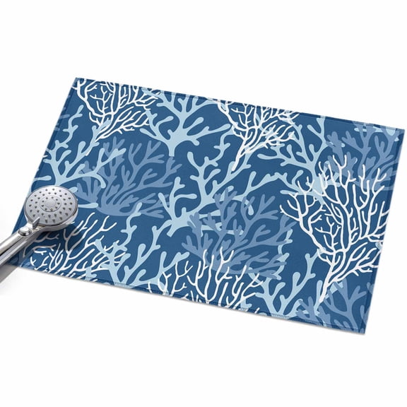 2x3ft Area Rug,Ocean Blue Coral Seamless Washable Large Rugs Soft Non-Slip Floor Rug Sea Coastal Nautical Theme Non-Shedding Indoor Carpets for Living Room Bedroom Home Office Nursery