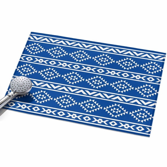 2x3ft Area Rug,Retro Ethnic Blue White Geometric Art Washable Large Rugs Soft Non-Slip Floor Rug Tribal Native Texture Non-Shedding Indoor Carpets for Living Room Bedroom Home Office Nursery