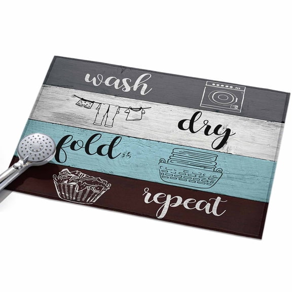 2x3ft Area Rug,Retro Laundry Room Texts Washable Large Rugs Soft Non-Slip Floor Rug Rustic Wooden Plank Non-Shedding Indoor Carpets for Living Room Bedroom Home Office Nursery