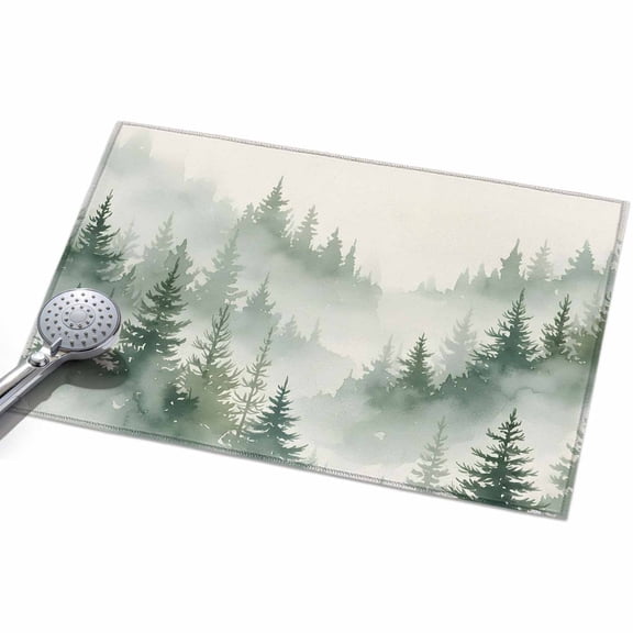 2x3ft Area Rug,Retro Watercolor Green Forest Washable Large Rugs Soft Non-Slip Floor Rug Abstract Tree Leaves Non-Shedding Indoor Carpets for Living Room Bedroom Home Office Nursery