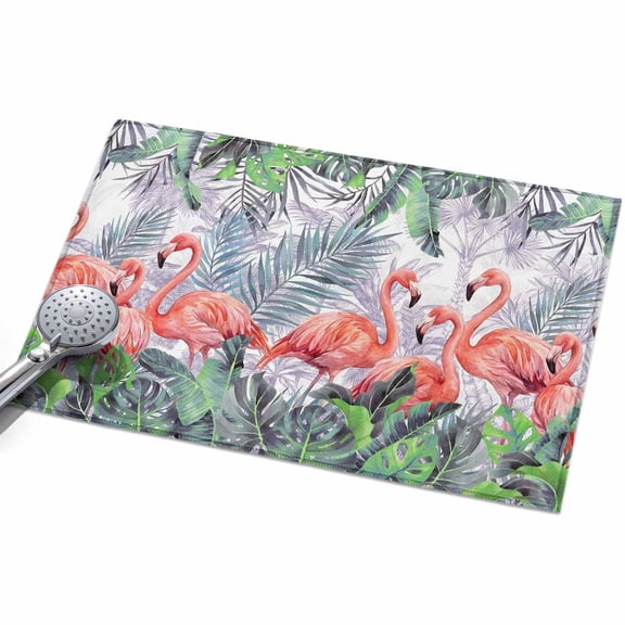 2x3ft Area Rug,Summer Pink Flamingo Washable Large Rugs Soft Non-Slip Floor Rug Tropical Animal Palm Leaf Tree Non-Shedding Indoor Carpets for Living Room Bedroom Home Office Nursery
