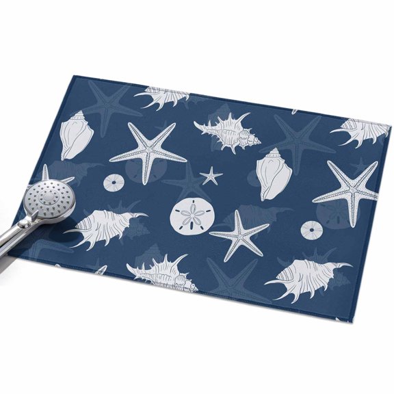2x3ft Area Rug,Summer Sea Starfish Conch Washable Large Rugs Soft Non-Slip Floor Rug Marine Life on Blue Background Non-Shedding Indoor Carpets for Living Room Bedroom Home Office Nursery