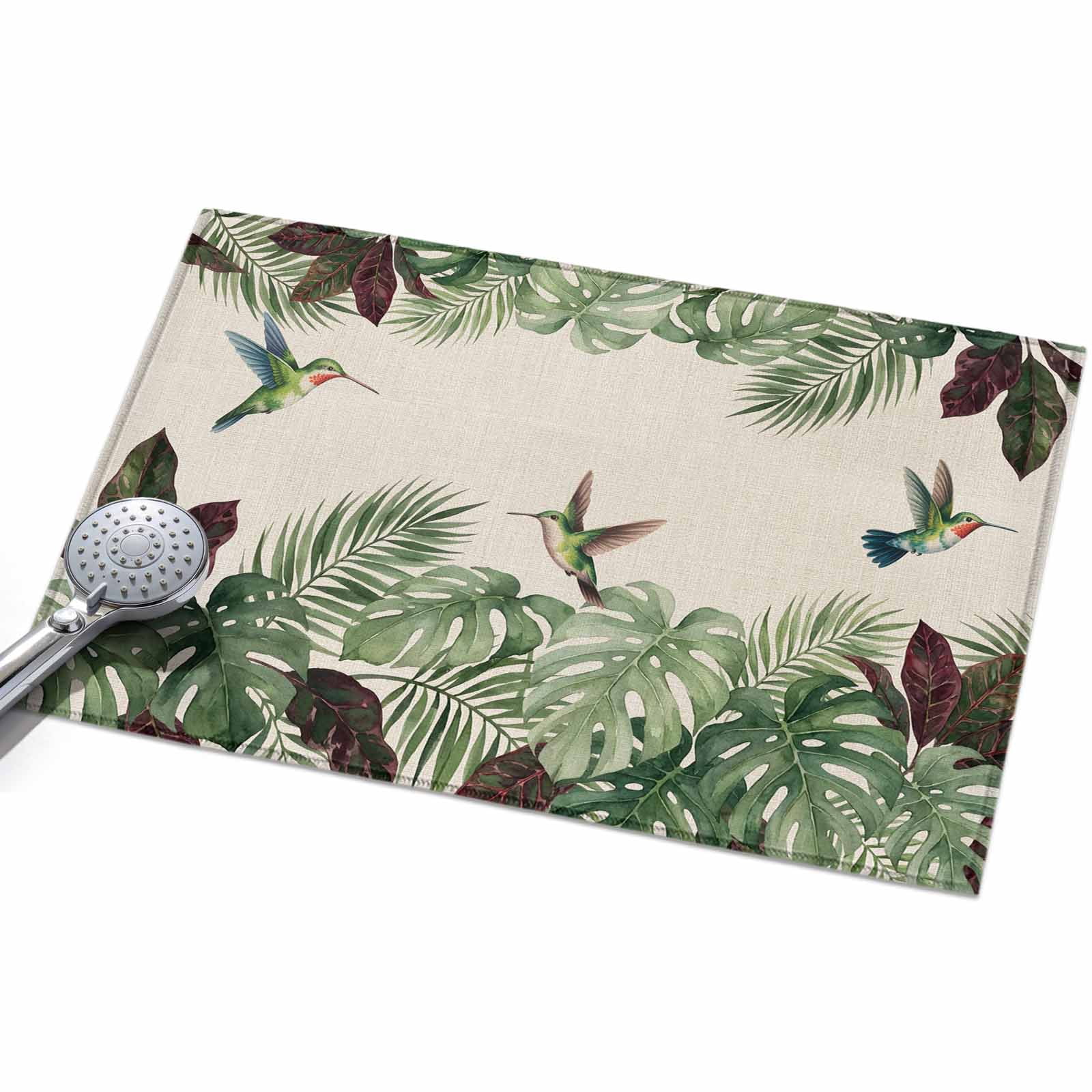 2x3ft Area Rug,Tropical Hummingbird Monstera Washable Large Rugs Soft ...