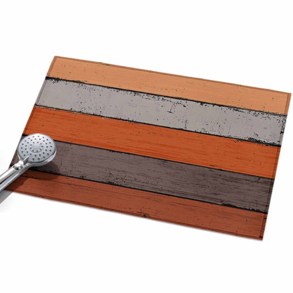 2x3ft Area Rug,Vintage Farm Wood Board Washable Large Rugs Soft Non-Slip Floor Rug Orange Gray Gradient Plank Non-Shedding Indoor Carpets for Living Room Bedroom Home Office Nursery