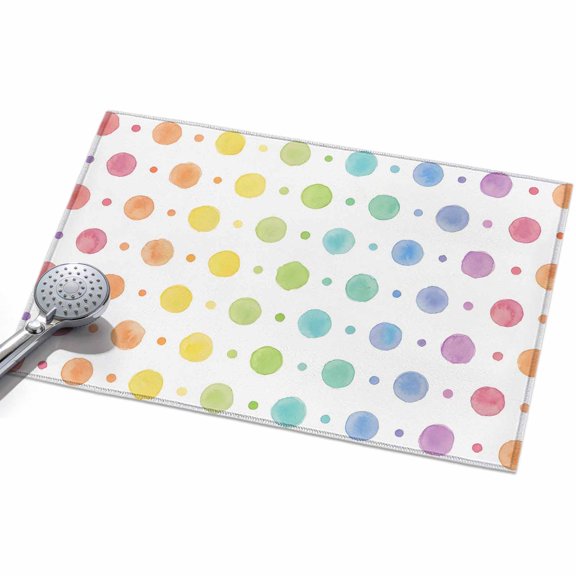 2x3ft Area Rug,Watercolor Color Ombre Dot Polka Washable Large Rugs Soft Non-Slip Floor Rug Colorful Dots on White Non-Shedding Indoor Carpets for Living Room Bedroom Home Office Nursery